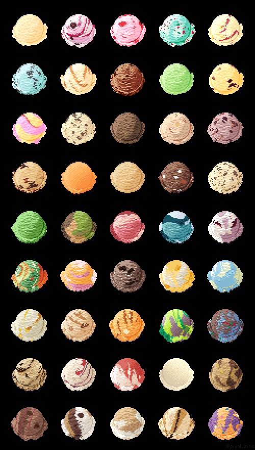 Zima 飯ドット アイスクリームの日 アイスの日 Pixelart ドット絵 31 過去絵くっつけたやつですが