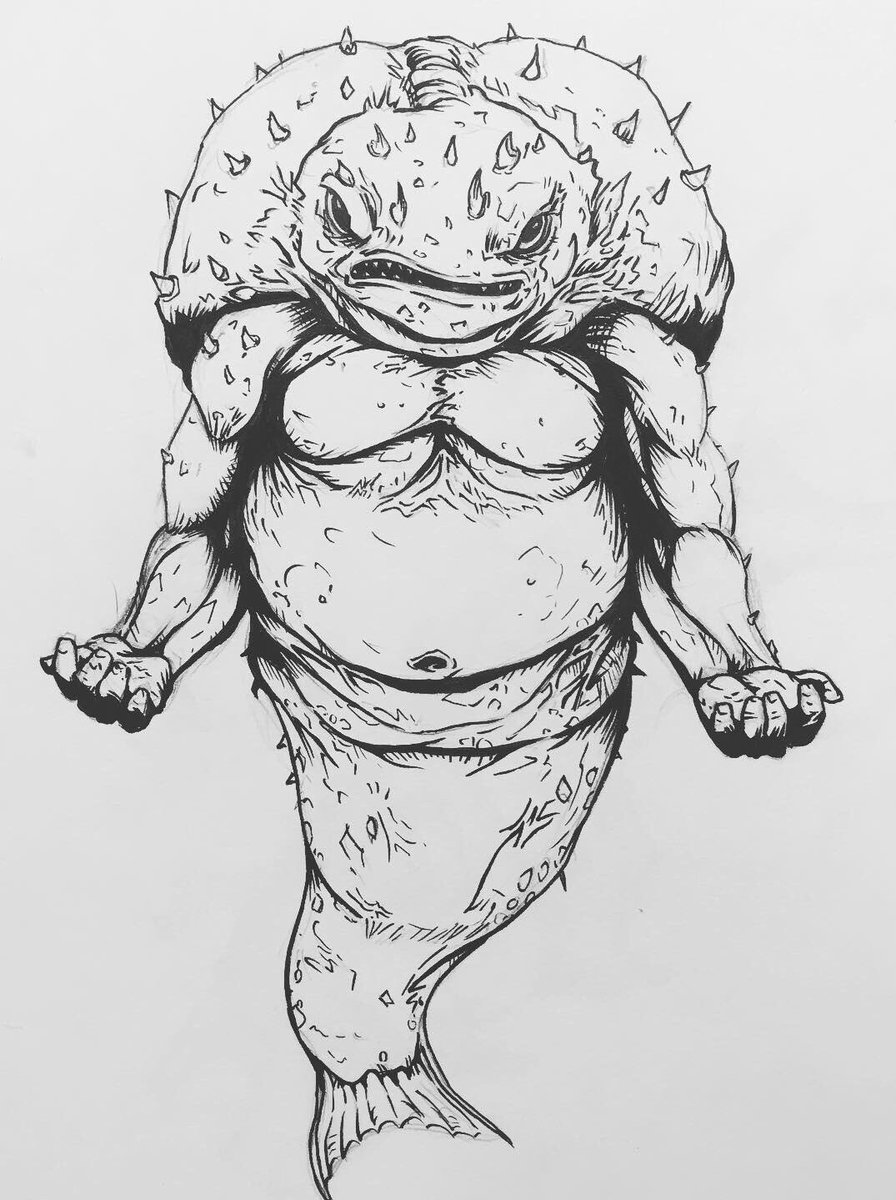 leesmart101's tweet photo. My finished pufferfish merman for mermay, I just need to erase the pencil lines and maybe add some colour. #monster #creature #creaturedesign #mermaid #mermay #pufferfish #inked #merman #mermaidart #mermanart #fishman #fishperson #ocean https://t.co/ne1Dmqbbu6
