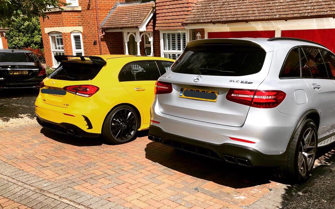 My stunning <a href="/MercedesAMG/">Mercedes-AMG</a> A35 and GLC63s glowing in the sunshine. The perfect two cars for my families needs, and plenty of fun to go with it 😁