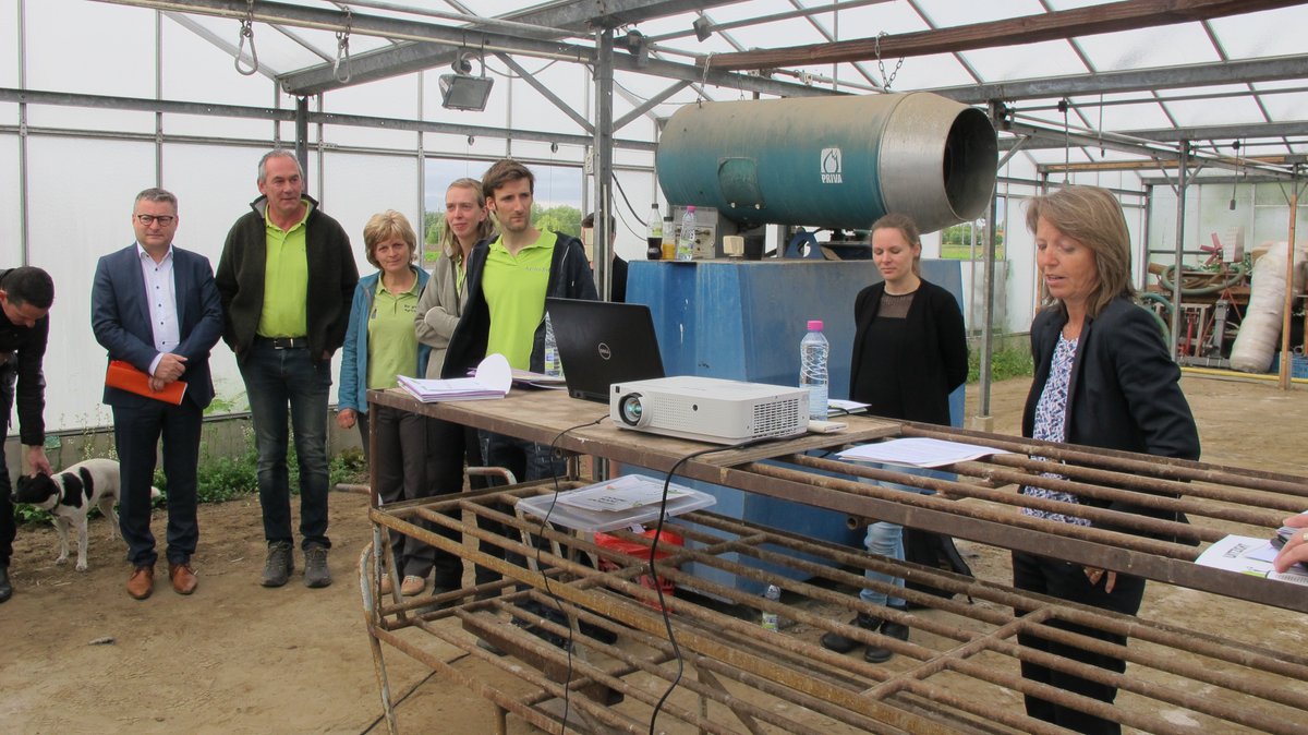 InnoSteunpunt's tweet photo. Doordachte keuzes op sleutelmomenten #uitzichtdoorinzicht #deboerploegdenietzomaarvoort. @sonjadebecker &amp; minister van Landbouw @KVDHeuvel_VP stellen projectresultaten voor tijdens persmoment op bedrijf familie Schelfhout. @boerenbond @vlaamseoverheid #management #innovatie https://t.co/zCvZHgewje