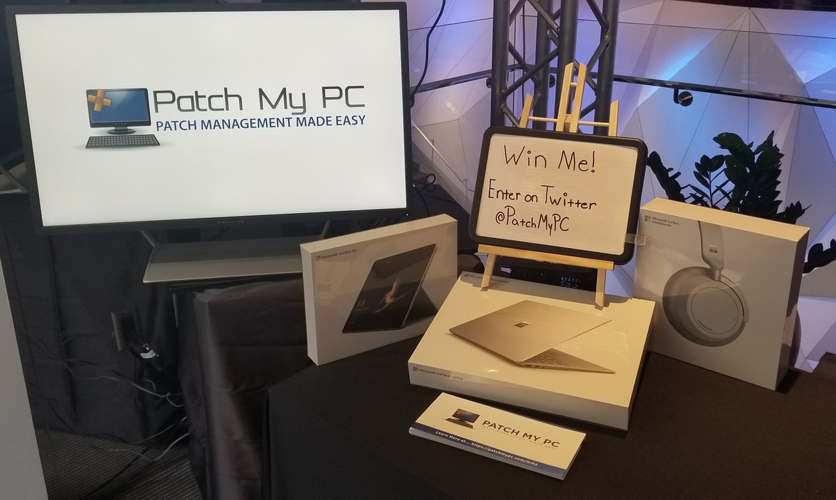 PatchMyPC's tweet image. Hey #MMSMOA attendees! It&apos;s been a great week @MMSMOA. Today, we&apos;re giving away a #Microsoft #Surface GO. To enter, you need to #RETWEET then leave a #COMMENT using a #GIF about how EXCITED you&apos;ll be if you can also attend #MMSJAZZ this year!!! #PatchMyPC #SCCM #ConfigMgr #MMS