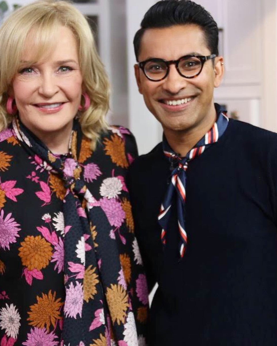 Designs_AV's tweet photo. TV Vibes. Today on @themarilyndenisshow, Aly talked about how to make your guest room multifunctional and stylish with a #PrairieModern look. It’s all about subtle florals, a soft and neutral colour palette, injections of warm wood tones, and lots of textures! https://t.co/E43WMpWidg