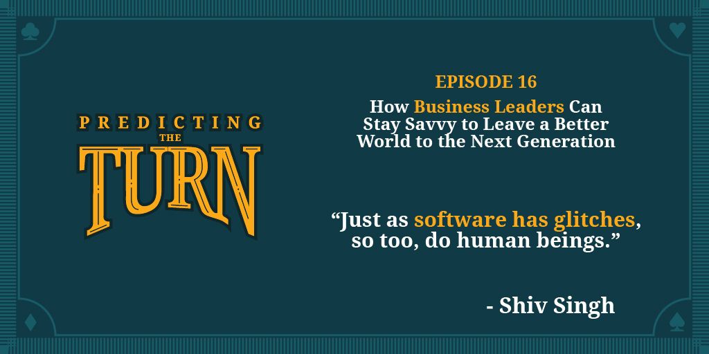 daveknox's tweet photo. "Just as software has glitches, so too do human beings" @shivsingh on this week's #PredictingTheTurn podcast - https://t.co/a1CHcw77fY https://t.co/jkGY3wEbhS