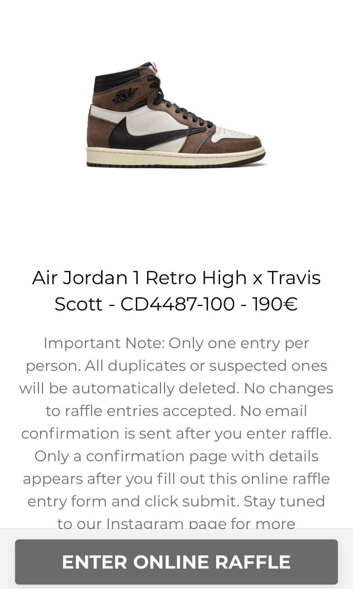 travis scott jordan 1 raffle