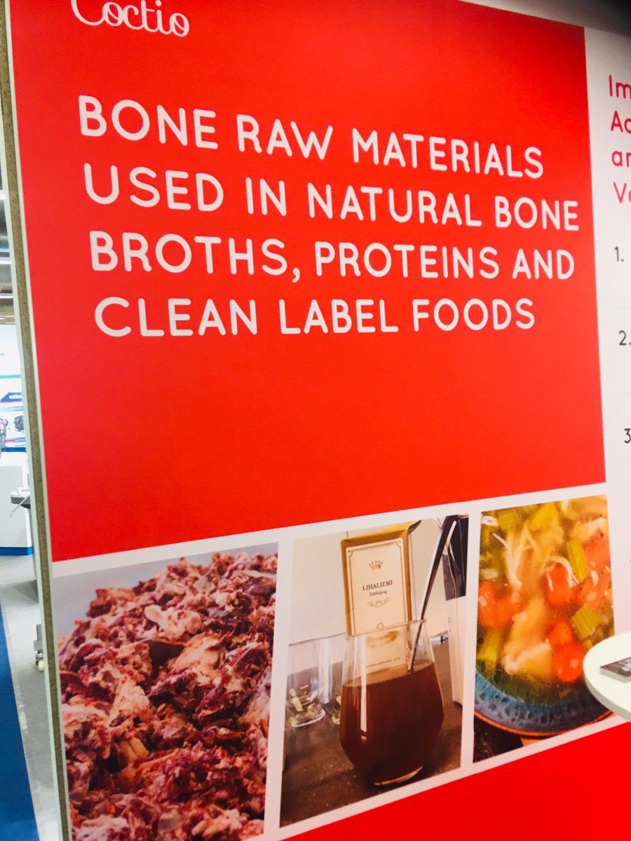 Coctio_Concept's tweet photo. Last day at #IFFA2019 to meet Coctio experts to find out great opportunities for #NaturalBoneStock and #BoneBroth as an end-product and ingredient for the #FoodIndustry!  

Stand E75, Hall 9.1!
#NutritiousFoodFromBones
 #addvalueforanimalbones
 #FeedPeopleNotLandfills https://t.co/1Y4qWqC0KJ