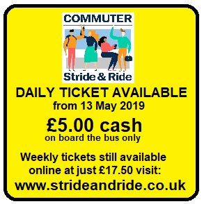 StortfordTC's tweet photo. FROM 13/5/19 A £5 DAY TICKET WILL BE AVAILABLE TO BUY ON BOARD THE BUS Lets help reduce pollution, ditch the car & #COMMUTERSTRIDEANDRIDE #cleainairday Weekly tickets are still available to buy online £17.50 visit https://t.co/XmV6bHqUE4 https://t.co/mdQDhd4C6E