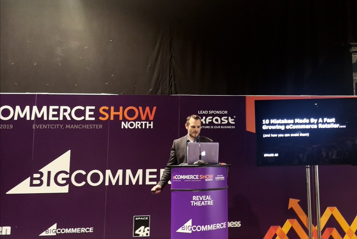 Brendon_Shields's tweet photo. Really great talk about the 10 biggest mistakes in ECommerce by Pete Robertshaw at the @eComShowNorth in Manchester today. Very informative and came away with some useful tips. Thank you Pete & @Space48ers #eCSN19 #TSN19 @ZelstOM https://t.co/nNqbWlzHMX