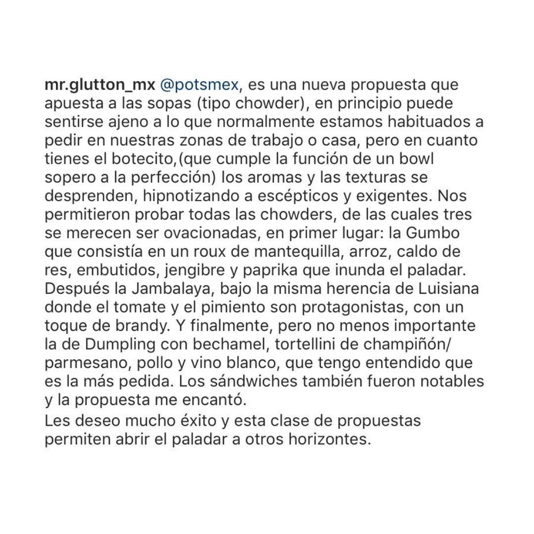 MexPots's tweet photo. No pueden dejar de leer la reseña de @mr.glutton_mx y de ver las increíbles fotos que tomaron, gracias por acompañarnos

#quierosopa #potsmex #potsmx #pots #foodpornmx #comfortfoodmx #fastcasual #fastcasualmexico #chunkygoodness #chunkygoodnessmx #potspolanco #foodinapot https://t.co/LWhGhvkHdF