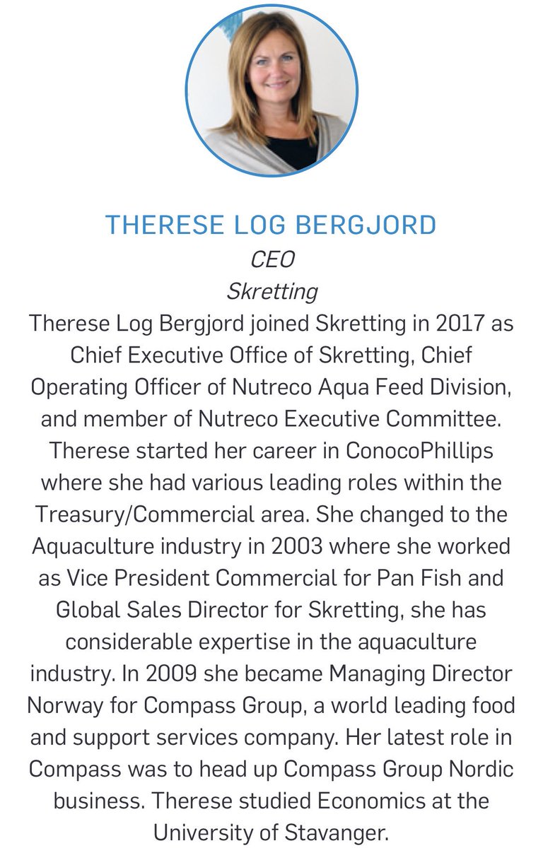 IntraFishEvents's tweet image. Therese Log Bergjord, CEO @SkrettingGroup will be discussing how the feed sector, and in particular how @SkrettingGroup is driving #aquaculture forward @IntraFish #Seafood #Investor Forum May 23 in #NYC. Register now @ IntraFish.Events/nyc19