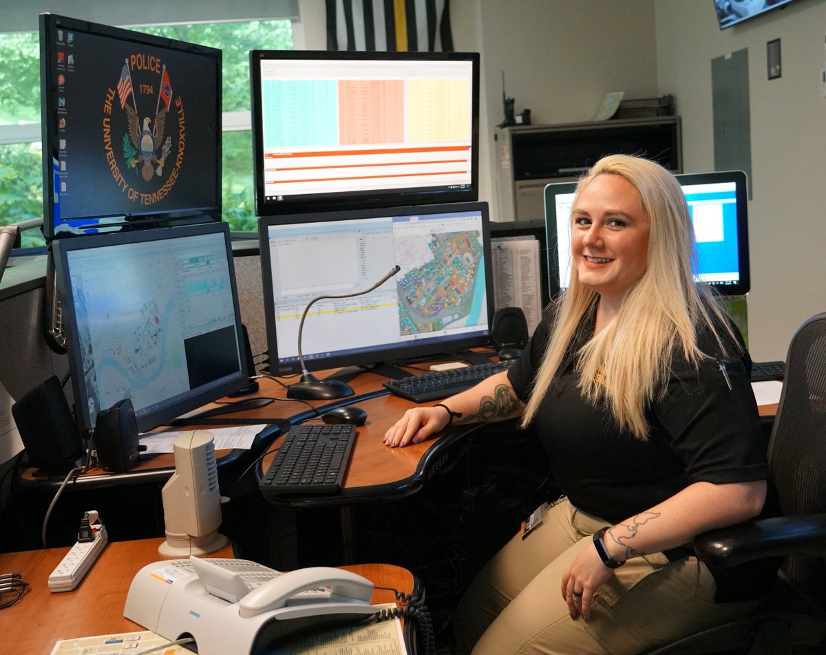 UTPolice's tweet photo. Krista Adamsky, a dispatch communications supervisor, graduated with an online bachelor’s from @UTChattanooga. Her tip to others interested in a degree? “Time management. It is important to find balance between obligations.” Her story: https://t.co/4x3qQaXG8u #utc19 #UTgrad2019 https://t.co/umSWBe9dNe