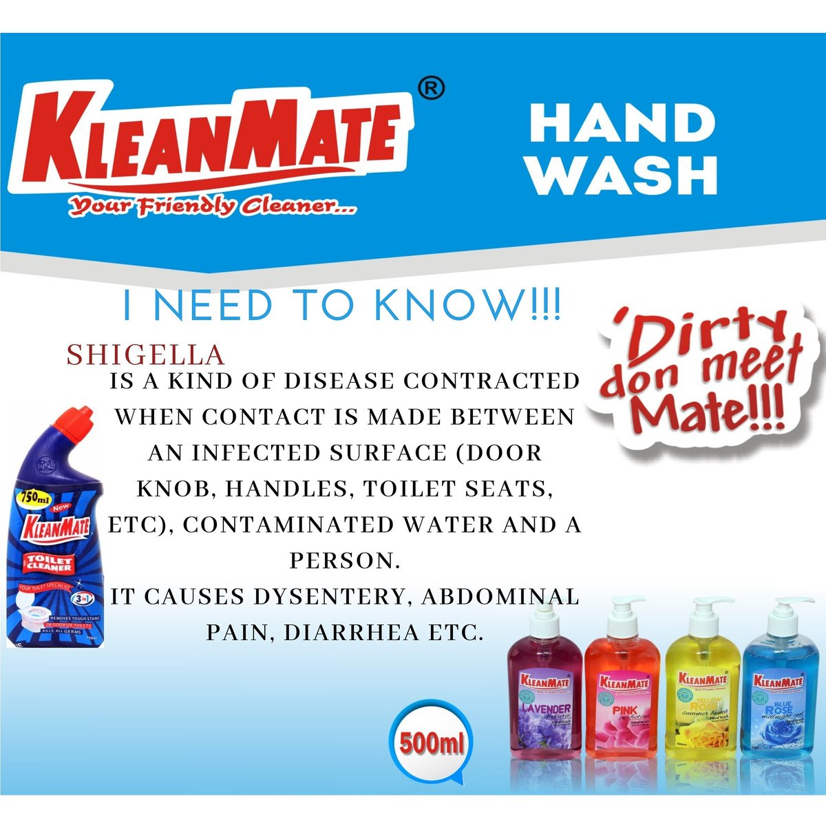 kleanmate's tweet image. Wash your hands with soap, thoroughly after you visit the toilet; as germs can be transferred from it to other areas of the house or your mouth even.#handwash #toiletcleaner
#wellbeing #hygiene #fitness #toilet #dirtydonmeetmate #antibacterial #healthy #care #clean
#kleanmate