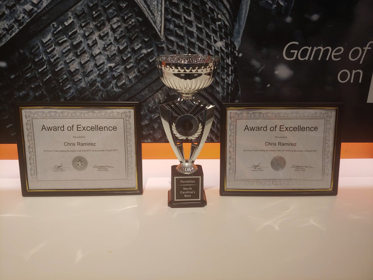 Had a great Managers meeting, and we took home a couple awards AND best overall performance for the quarter ! Come get some <a href="/TTCPortables/">Triangle Town Center</a> !! @PortablesChrisW <a href="/JakeAraghi/">Jake Araghi</a>