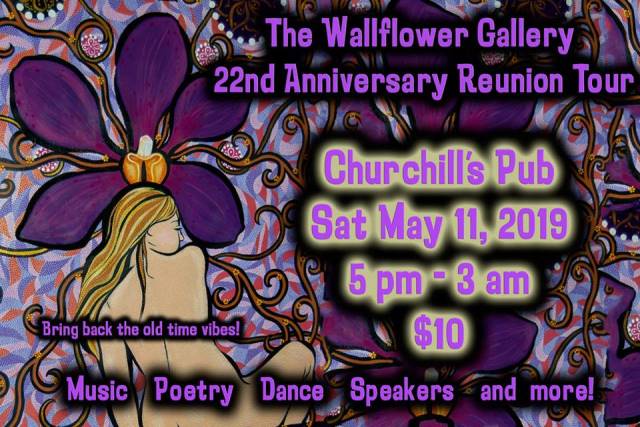 Shout out to <a href="/SoFlaNights/">SoFlaNights.com</a> for the 💜 &amp; #WallflowerGallery 22nd Anniversary Celebration at @ChurchillsPub event listing! Join us THIS SATURDAY - grab your tickets here: bit.ly/Wallflower22. soflanights.com/archives/290524.