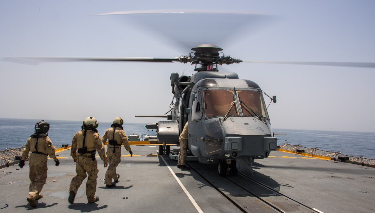 CJOC_COIC's tweet image. DYK? #HMCSRegina’s Cyclone helicopter, nicknamed Bronco, conducts maritime surveillance missions in the Northern Arabian Sea as part of CTF 150 on #OpARTEMIS.