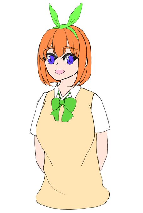 KOU＠BQ卓（日常）さんがTwitterに投稿した中野四葉(五等分の花嫁)のイラスト。
