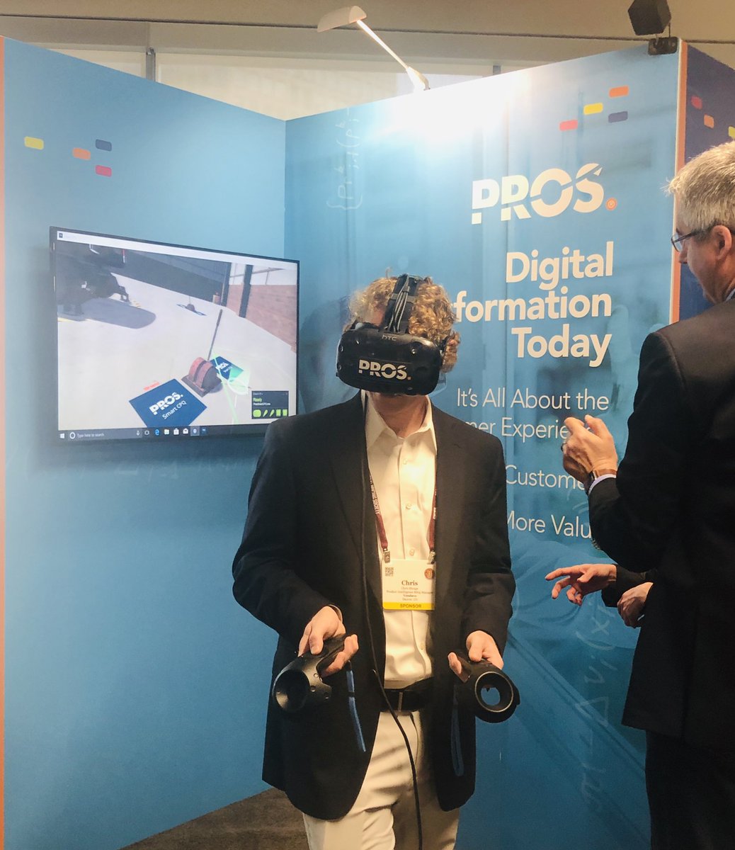 valchoward's tweet photo. Come by the @PROS_Inc booth to enjoy some fun on your break! You can take your turn at trying out the future of price quoting with our VR experience. #PPSATL19 https://t.co/1hhiSOgjAX