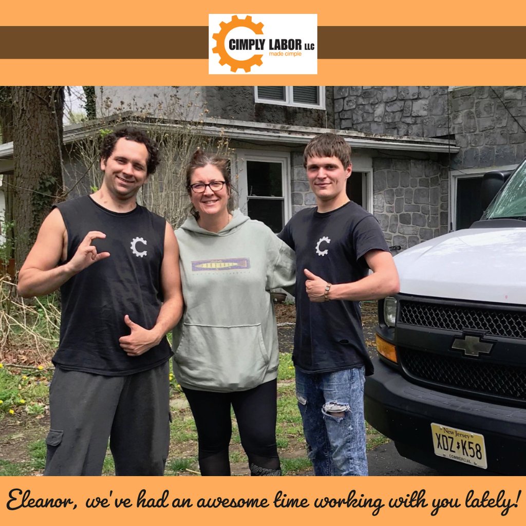 CimplyLabor's tweet photo. Anthony and John had an awesome time working with Eleanor!
#thursdaymorning #thursday #thursdaymotivation #thursdaythoughts #movingday #movingcompany #allsmiles #families #friends #familyandfriends #funatwork #lovewhatwedo #newjersey #newjerseymovers #njmoving #movingcompany https://t.co/Gi723hvDsO