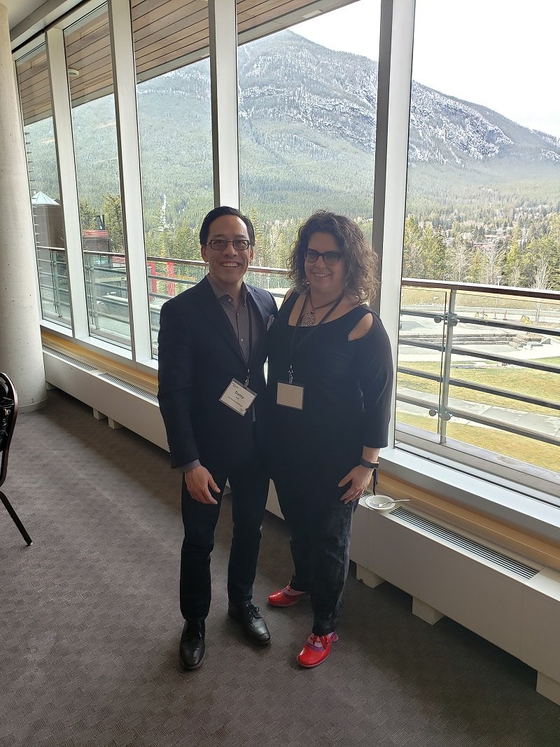 PearTreeCanada's tweet photo. #tbt to #banffcompass where Danny Mah got to meet Gena Rotstein @KarmaAndCents #socialimpact https://t.co/TUMsg26Q7l