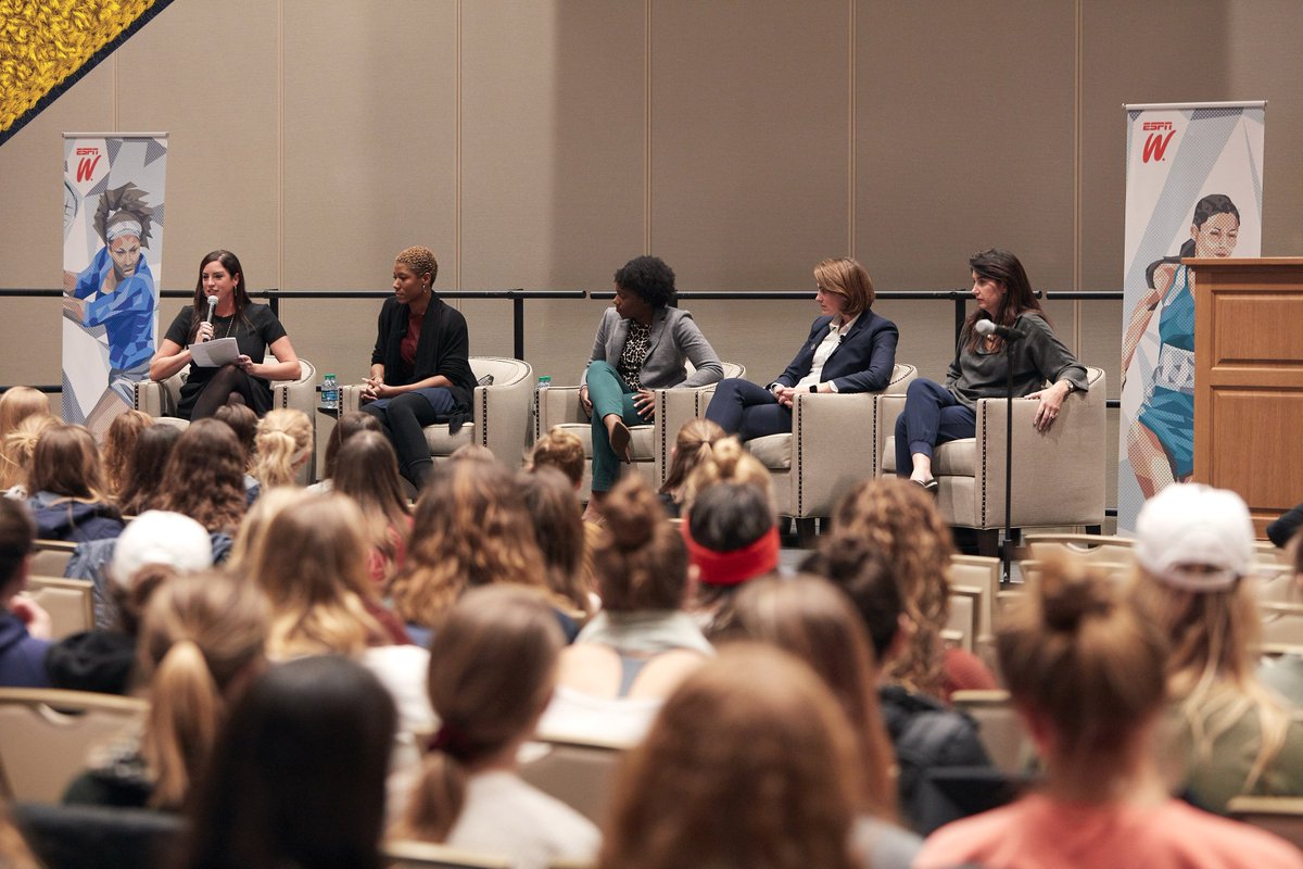 NDMonogram's tweet photo. #TBT to Monogram Club members Jes Christian ('14 🏃🏿‍♀️), Kaila Turner ('13 🏀) &amp; Jill Krivacek ('07 ⚽️) at the @espnW Campus Conversation event held @NotreDame in November of 2017.
 
#NDFamily☘️ https://t.co/lziwdmSAVg
