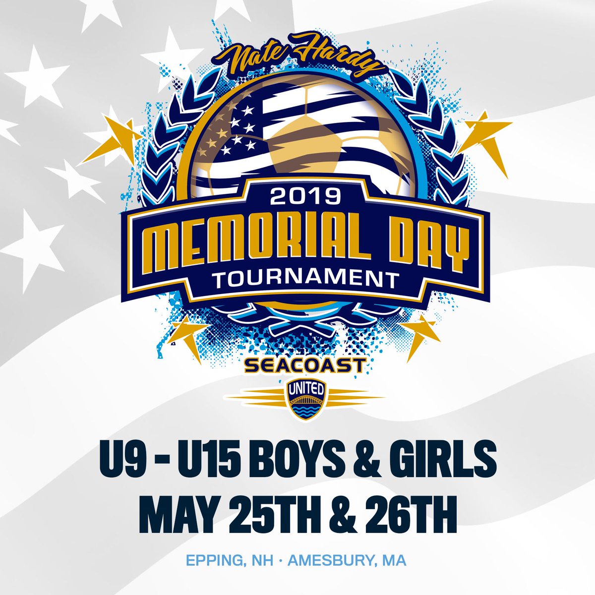 SUSCTournaments's tweet photo. @seacoastunited Memorial Day Tournament schedules are now available! https://t.co/heaAkmw1c1 ⚽️🏆 #MDT2019 https://t.co/UyyT7jjaQD