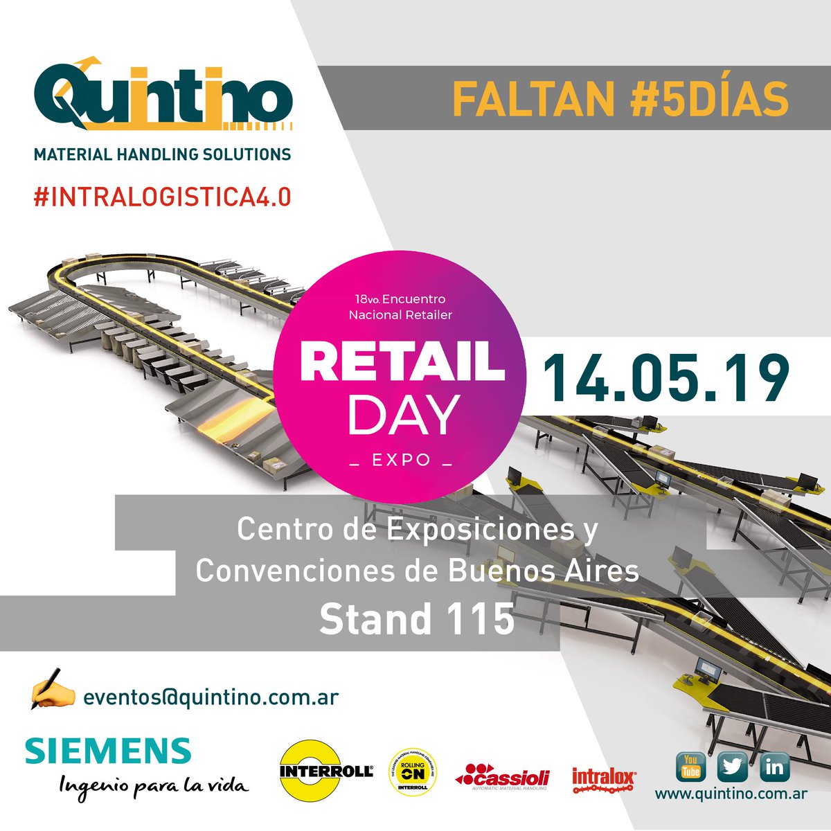 QuintinoMHS's tweet photo. #StayTuned!😎
#ENR18 #RetailDay2019
#Stand115📌
Behind the Scene #DigitalRetail #Intralogistics #digitalization #Industry40 #Fulfillment #SupplyChain #Sorting #Crossdocking #Picking #Omnichannel #logistic #innovation
✍️https://t.co/9Swk32tyOL
#RollingOnInterroll #GrowingTogether https://t.co/wn6yoSfqQd
