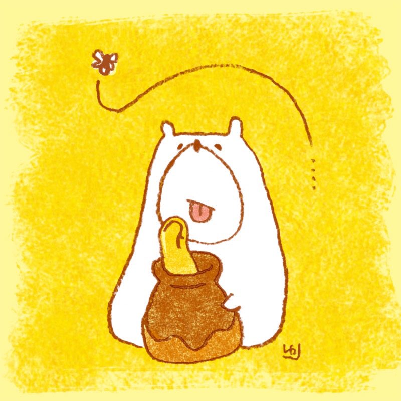 加藤友里 カトユリ No Twitter はちみつ Honey くま クマ 熊 くまさん Bear Dadamo 毎週木曜更新 イラスト Illustration