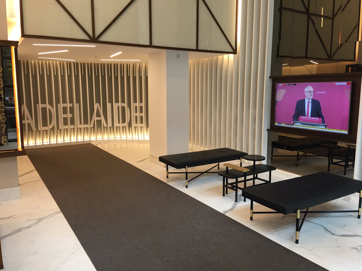 Back on the inspection trail this morning. The refurbished Adelaide Exchange main reception is looking outstanding, great work from <a href="/RPP_Architects/">RPP Architects</a> <a href="/JH_Belfast/">Johnston Houston</a> @GRAHAM_FitOut #Belfastoffices #LinenQuarter