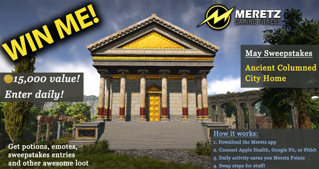 I'm looking at you, Aristocrats of <a href="/ShroudofAvatar/">Shroud of the Avatar</a>. Wanna relish in Roman royalty? Get yourself an Ancient Columned City Home. Enter the Meretz sweepstakes daily to increase your chances of winning this divine domus.
Need the app, go here: bit.ly/2Y3lLRO
In bocca al lupo