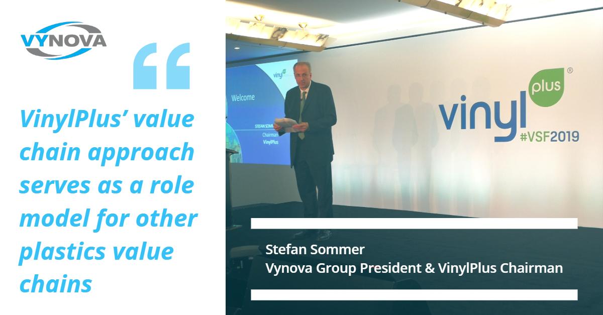 #Vynova President and <a href="/VinylPlus_EU/">VinylPlus</a> Chairman Stefan Sommer has opened the 2019 VinylPlus Sustainability Forum in Prague. Focused on 'Accelerating Innovation', the topics on the agenda promise to deliver interesting insights and spark lively debates! #VSF2019 #Sustainability