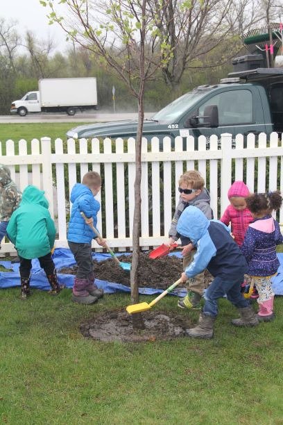 InproCorp's tweet photo. The children at Inpro University are also celebrating Earth Week! They planted trees outside the daycare yesterday morning! #earthweek #plantingtrees #inprocares https://t.co/MmyyUUkkcE