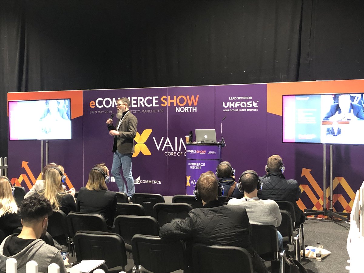 PushONltd's tweet photo. Our @Psychobel is on stage talking about 'The Death of the High Street: Direct to Consumer'. What are your thoughts on this subject? #eCSN19 https://t.co/OLX9kxESeh
