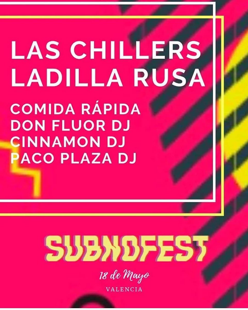 ¡VALENCIA! El 18 de mayo nos vemos en el <a href="/subnofest/">SubNoFest</a> junto a nuestras primas <a href="/LasChillers/">Las Chillers</a> <a href="/Donfluor/">Don Fluor</a> y muchos más! VENIRSEEEEEE 💃🎉🌈🎶❤️