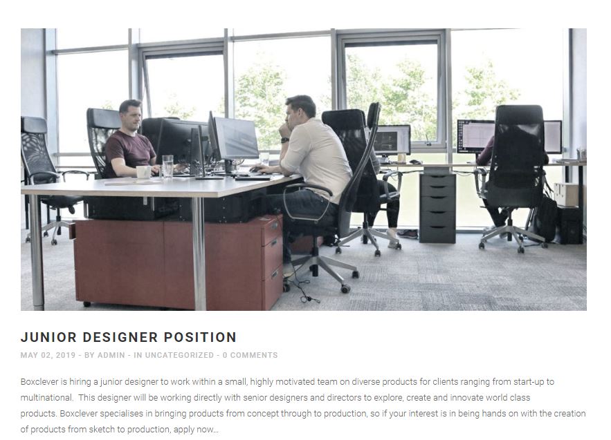 boxclever_ie's tweet photo. We're looking for two eager junior designers to join the team here in boxclever. Click on the link and get in touch 
https://t.co/VH1rPVuNhO  
#jobfairy #productdesign #industrialdesign https://t.co/Xr57Mwl5X3