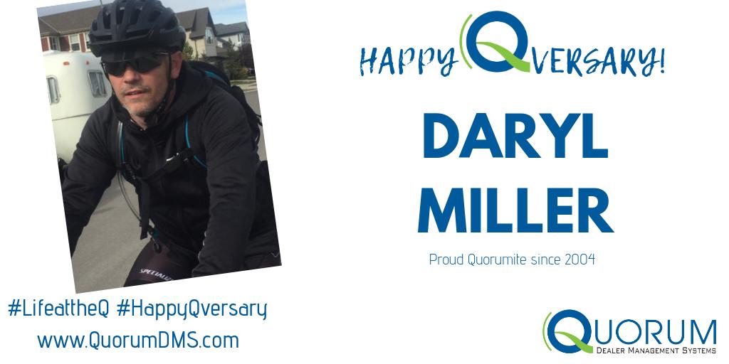 QuorumDMS's tweet photo. Congratulations Daryl on your 15th Qversary! You are truly an asset to the team! #QuorumDMS #XSellerator #LifeattheQ #HappyQversary  https://t.co/K7Opaa9zOx https://t.co/GbbeS77rho