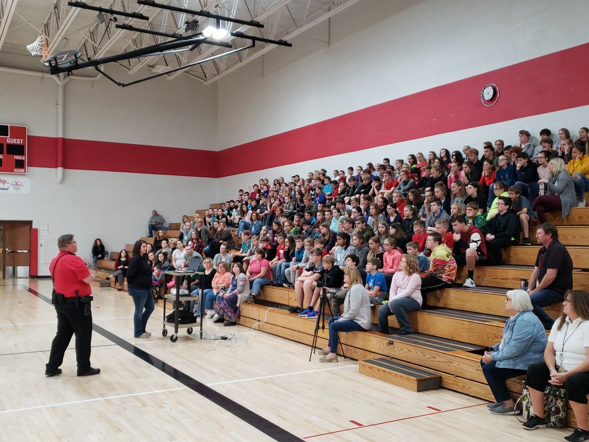 SRO Stice talking to all BMS students regarding alcohol,  vaping and prescription drugs! Thank you SRO Stice for your time and commitment to making Coffey County a better place for all residents!