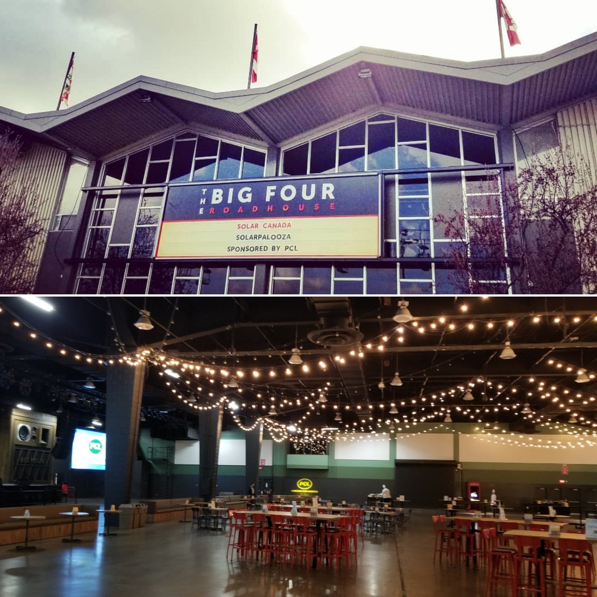 JBuntingYYC's tweet photo. Have you been to the #BigFourRoudhouse @CalgaryStampede ? @PCLConstruction was happy to sponsor Solar Canada's Pub Night at this great new event space. #SolarCanada #SolarCanada2019 #cansia @CanadianSIA #solar https://t.co/rxKCGdSlU0