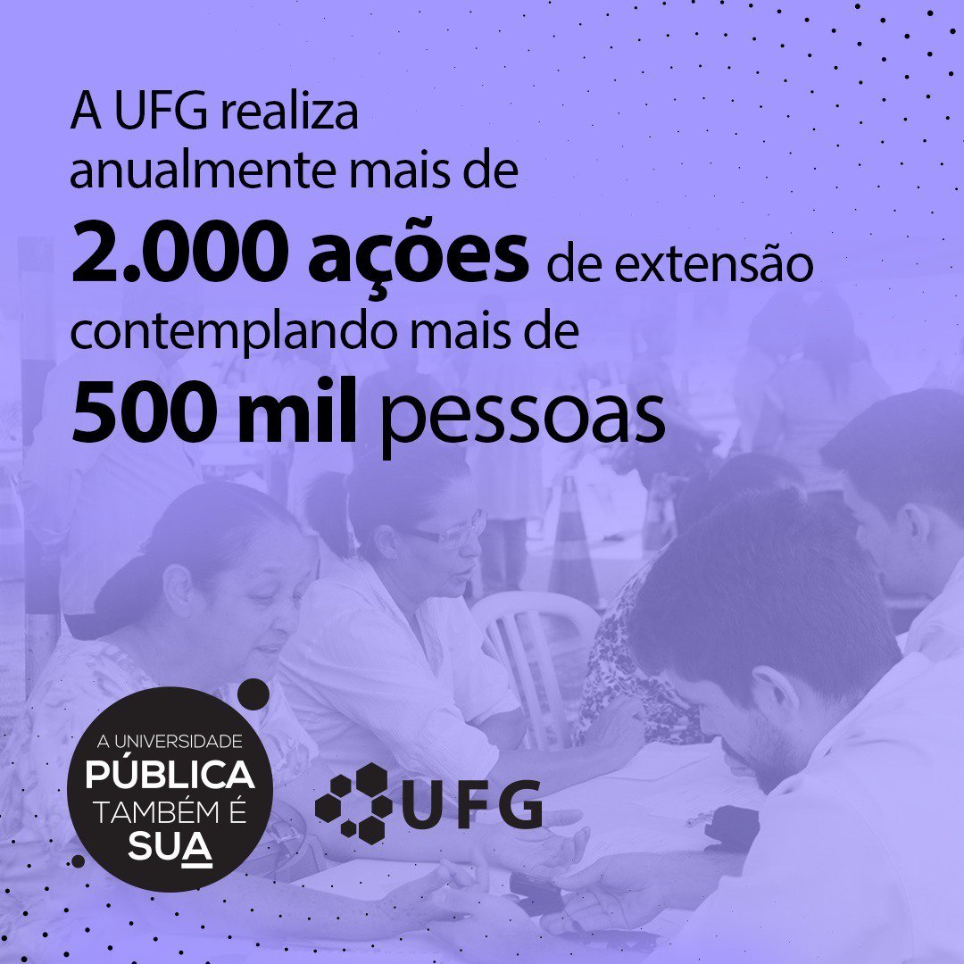 ufg_oficial's tweet photo. Além do ensino e pesquisa, a UFG é engajada em ações que beneficiam diretamente a sociedade. Essa luta é de todos nós!💪💙
A universidade pública também é sua!!! 👊
#OrgulhodeserUFG https://t.co/OVGIZ3ktWZ