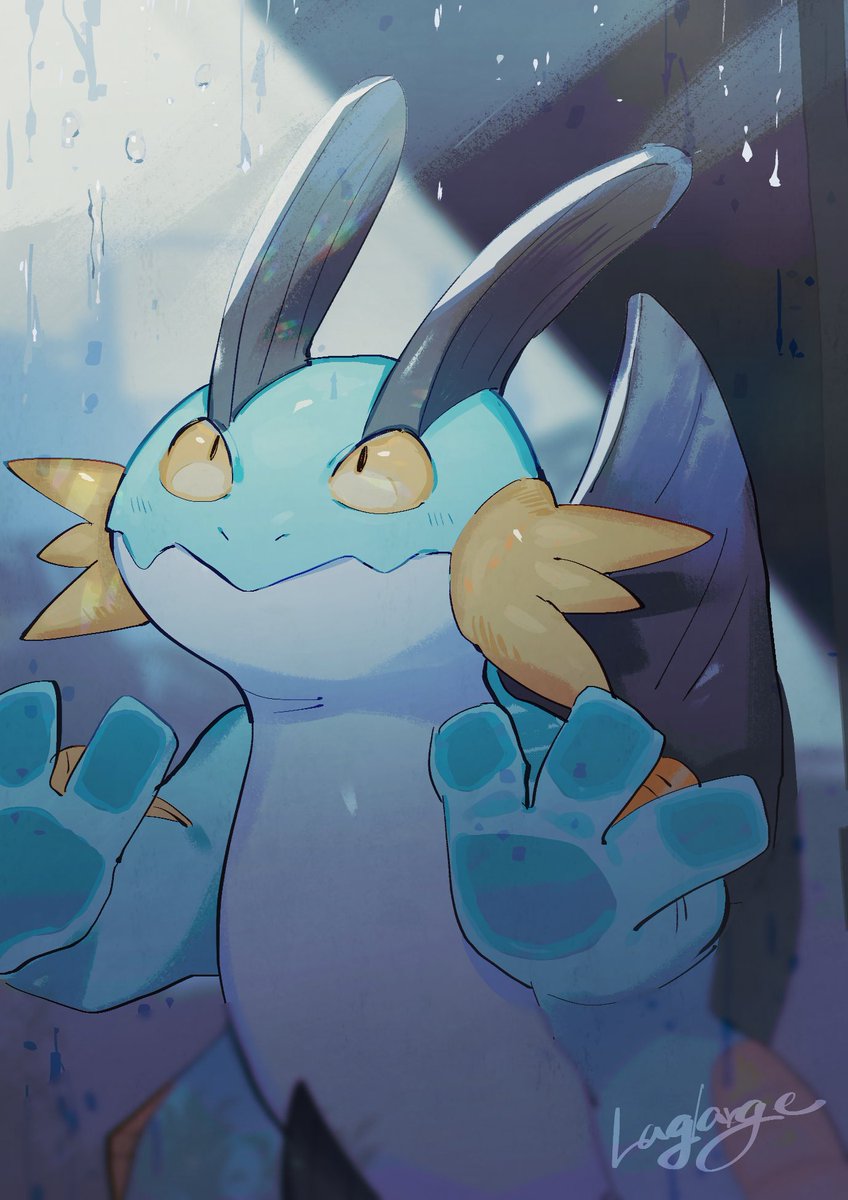 pokemon (creature) no humans solo closed mouth signature rain smile  illustration images