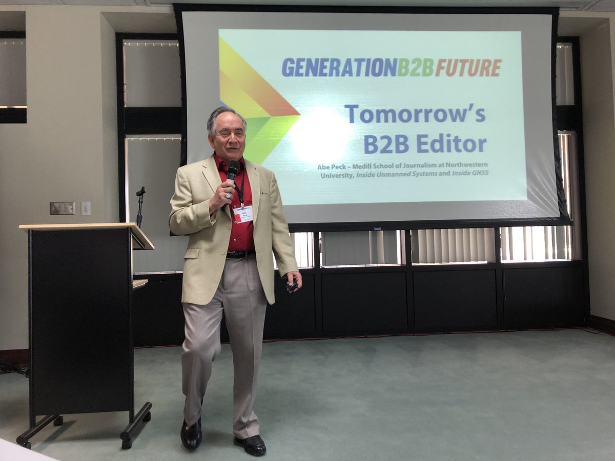 AmyFischbach's tweet photo. Our content needs to be unique and valuable in the B2B industry, said Abe Peck, the keynote speaker. #generationb2b https://t.co/LDDwYhTWDh