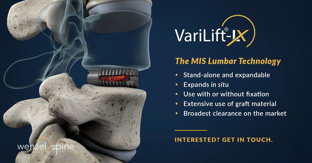 WenzelSpine's tweet photo. #simplifyspine #MIS #ASC #VariLiftLX #standalone #fusion #medicaldevices https://t.co/1GLSwZyqow
