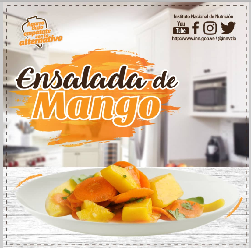 innalternativa's tweet photo. Ensalada de mango: El mango es el símbolo del amor en la India, considerándose una caja de mangos una muestra de amistad.

#Delicioso #Alternativo #Receta #Venezuela #Sano.

@innvzla  @MarilynDiLuca  @NicolasMaduro  @LuisMedinaRa  @ edunutri1 https://t.co/G2koBUaZ3w