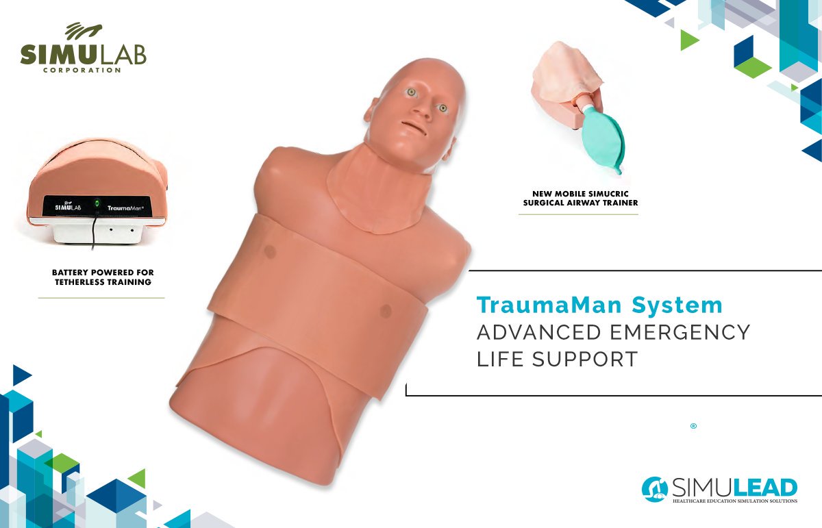 Simulead_MEA's tweet image. The TraumaMan® System is a Surgical Trainer for advanced emergency procedures such as Chest Tube Insertion, Cricothyroidomy, Needle Decompression and many more procedures. @simulabcorp
#simulabsimulators #simulationsolutions #emergencyprocedurestraining #simulab #TraumaManSystem