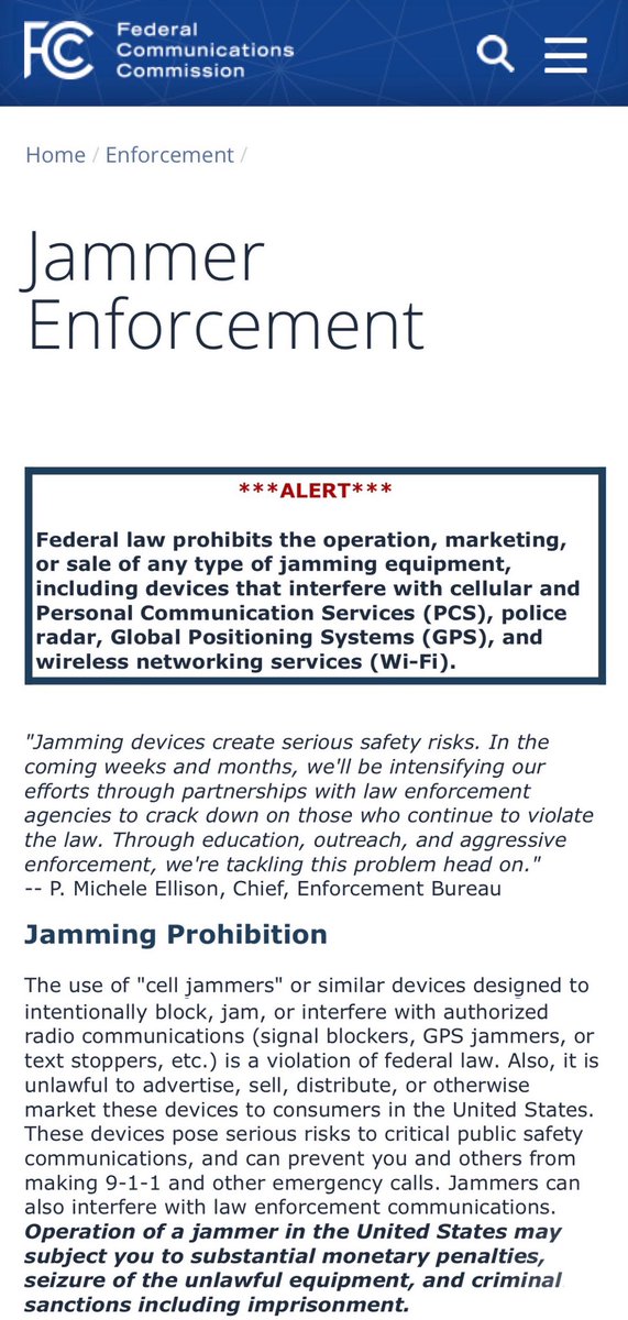 TheDroneGuy's tweet photo. *Marketing* jamming devices is also illegal, which Vigilant Drone Defense is clearly doing. And the *only* exception to the prohibition of *use* of a jamming device is authorized official use by the U.S. Federal Government. @MiamiPD @FCC @FAANews #drones https://t.co/M2dKnqJcK5