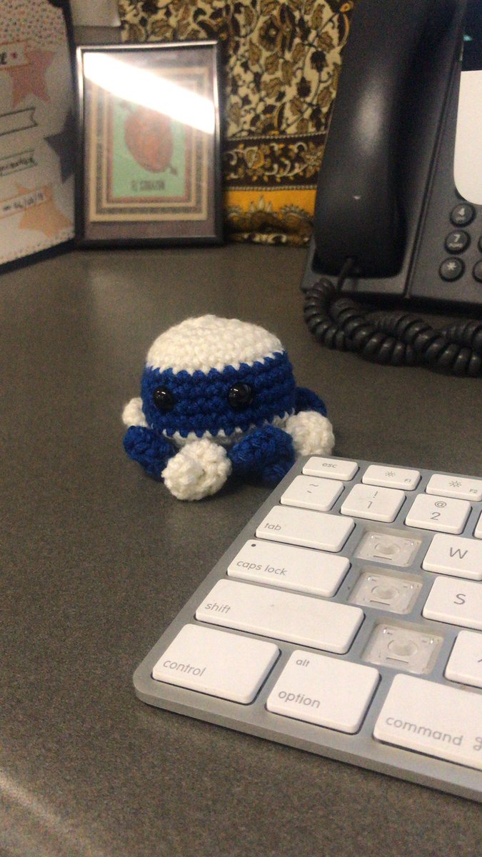 mme_heath's tweet photo. Putting this student gift by my defective keyboard so I have the lil octopus staring up at me each time I want to (silently) curse the missing keys 😬 https://t.co/3oC7MB8GVf