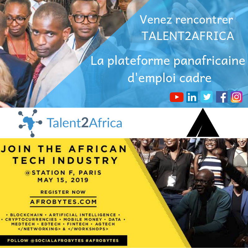Talent2Africa's tweet photo. Talent2Africa participe à la 4ème édition de la MarketPlace Afrobytes, ce 15 Mai 2019 à la Station F, à Paris. Un Evénement dédié à la découverte de l’industrie de l’innovation technologique en Afrique. #Afrobytes2019 #Talent2Africa #technologiesEvent https://t.co/c4QD9id3VU