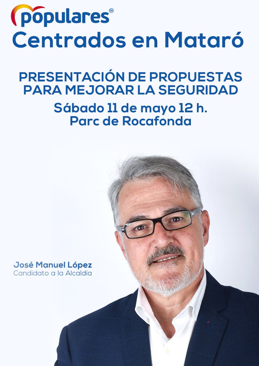 PP_Mataro's tweet photo. Os esperamos para explicaos nuestras Propuestas para mejorar la seguridad y el Civismo en TODA la ciudad. https://t.co/IFTYqrrEPB