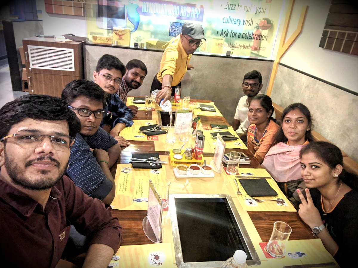 CrossPeakLLC's tweet photo. Sayath takes a selfie at lunch with our growing development team! https://t.co/BpUq2fS4Cp