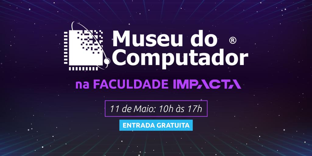 facimpacta's tweet photo. Venha para a inauguração do Museu do Computador! 💾 A mostra itinerante traz equipamentos raros que marcaram a história da informática, como a CPU que pesa 1 Tonelada 😱 https://t.co/9bbOmaYLEq