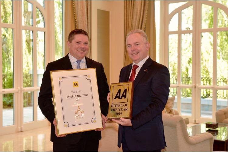 TheAdareManor's tweet photo. Adare Manor is delighted to be honoured by winning the ‘AA Hotel of the Year 2019’ award today! This distinguished award is testament to the quality of our wonderful team at the resort. Thank you @TheAAie for this wonderful accolade! #theAAie #AdareManor https://t.co/czZdNGJRFM