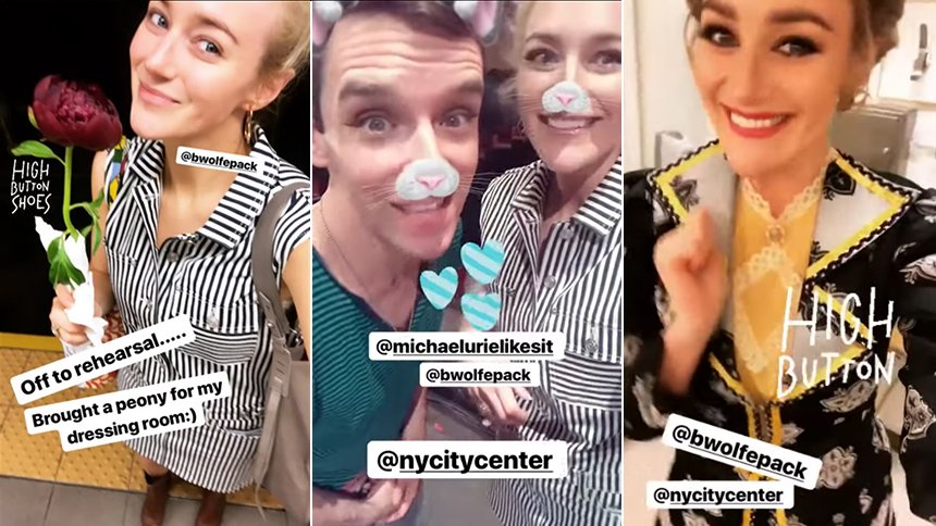 BroadwayBox's tweet photo. ICYMI: Follow along behind the scenes with @BetsyWolfe for her opening night in @NYCityCenter #HighButtonShoes: https://t.co/QQwPQRrzxp https://t.co/bKqsh3DnIt